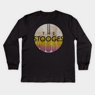 THE STOOGES - VINTAGE YELLOW CIRCLE Kids Long Sleeve T-Shirt